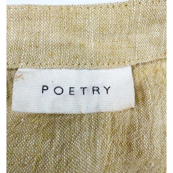 Poetry Lagenlook Women's Beige Jacket Blazer Linen Natural Coastal Luxury, Sz 12 - Picture 7 of 9